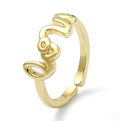 Real 18K Gold Plated Brass Open Cuff Rings, Snake, Real 18K Gold Plated, US Size 7 1/4(17.5mm)