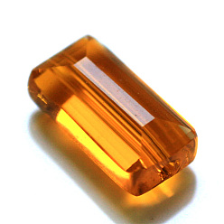 Dark Orange Imitation Austrian Crystal Beads, Grade AAA, Faceted, Rectangle, Dark Orange, 4.55x8x3mm, Hole: 0.7~0.9mm