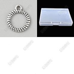 Antique Silver 200Pcs Tibetan Style Alloy Pendants, Ring Charms, Antique Silver, 16x13x2mm, Hole: 1.8mm