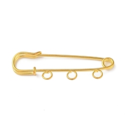 Golden Iron Brooch Findings, 3-Holes Kilt Pins for Lapel Pins Makings, Golden, 50x17x5mm, Hole: 3.5mm