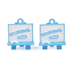 Синий Подвески из эмали и сплава, стойки покрытие, окрашеные, подвески для мольбертов, без кадмия, без никеля и без свинца, синие, 21x18x9 мм, отверстие : 1.8 мм