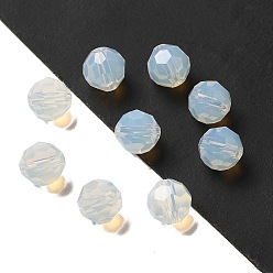 Белый Стекло k9 стекло, имитация Австрийские кристаллические шарики, граненые, круглые, белые, 8 мм, отверстие : 1 мм