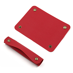 Red Imitation Leather Handbag Handle Leather Wrap Covers, Handle Protector Strap Covers, for Craft Strap Making Supplies, Red, 13x10cm