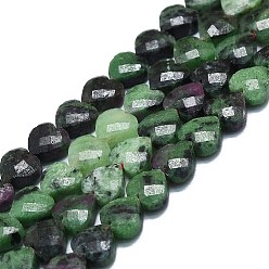 Rubis Zoïsite Rubis naturel en perles zoisite brins, facette, cœur, 8x8x4.5mm, Trou: 1mm, Environ 52 pcs/chapelet, 15.35 pouce (39 cm)