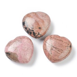 Rhodonite Natural Rhodonite Heart Love Stone, Pocket Palm Stone for Reiki Balancing, 44.5~45x45~46x20.5~21mm