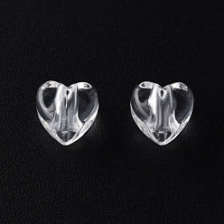 Clear Transparent Acrylic Beads, Heart, Clear, 8x8.5x5.5mm, Hole: 2.5mm, about 2030pcs/500g