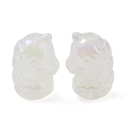 WhiteSmoke Luminous Glow in the Dark Acrylic Beads, Unicorn, WhiteSmoke, 20x13.8x10.5mm, Hole: 3.5mm