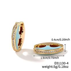 Синий Ретро-серьги-кольца из латуни и эмали, мода уникальная личность серьги аксессуары, золотые, синие, 19x4 мм