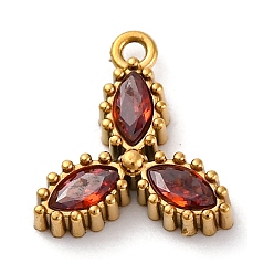 (123L) Белый крем непрозрачный блеск Ионное покрытие (IP) 304 подвески из циркония из нержавеющей стали, реальный 18 k позолоченный, огнеупорный кирпич, 11.5x10.5x2.5 мм, отверстие : 1.2 мм