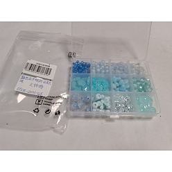 Bleu Ciel Clair Kits de résultats de perles acryliques de formes et de styles mixtes, lumière bleu ciel, 7.5~20x7~20x4~8.5mm, Trou: 1.5~2mm