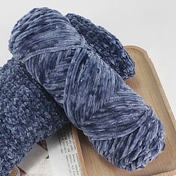 Синий Шерстяная пряжа синель, бархатные нитки для ручного вязания, для детского свитера, шарфа, ткани, рукоделия, ремесла, синие, 3 мм, около 87.49 ярдов (80 м) / моток