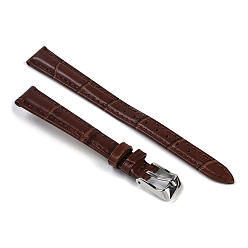 Кокосово-Коричневый Кожа смотреть группы, с 201 пряжками из нержавеющей стали, регулируемые ремешки для часов, кокосового коричневый, 8.4~11.4x1.2~1.3x0.4~0.5 см, 2 шт / комплект
