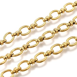 Настоящее золото 18K Ионное покрытие (ip) 304 цепи с овальными звеньями из нержавеющей стали, несварные, реальный 18 k позолоченный, 9x7x1.5 мм