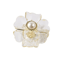 Transparent champagne French Romantic Flower Hair Clip - Pearl, Chanel Style, Elegant, Chic