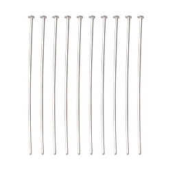 Stainless Steel Color 304 Stainless Steel Flat Head Pins, Stainless Steel Color, 30x0.6mm, 22 Gauge, 5000pcs/bag, Head: 1mm
