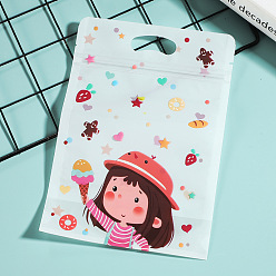 Human 50шт. прозрачные пластиковые пакеты для печенья с застежкой-молнией, герметичные упаковочные пакеты для выпечки, девушка, 25.5 см, мешок: 22.5x15.5 см