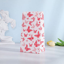 Butterfly Rectangle Paper Bags, No Handle, for Gift & Food Bags, Butterfly Pattern, 13x8x24cm