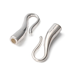 Silver Tibetan Style Hook and Eye Clasps, Lead Free and Cadmium Free, Silver, 31x11x7mm, Hole: 4mm