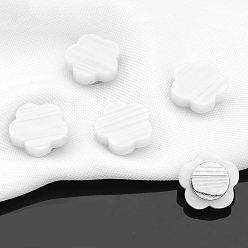 White Resin Magnetic Buttons Snap Magnet Fastener, Flower, for Cloth & Purse Makings, White, 1.3cm