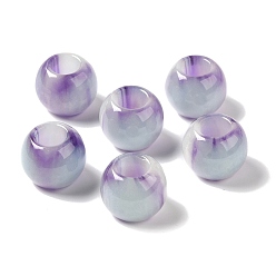 Dark Orchid Resin Glitter Large Hole Beads, Rondelle, Dark Orchid, 19.5x15.5mm, Hole: 8.5mm