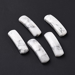 Howlite Natural Howlite Connector Charms, Curved Tube, Arch, 36~37x10.5~11x5.5~6mm, Hole: 1.2mm
