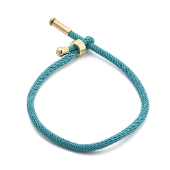 Темно-бирюзовый Браслеты хлопок шнур, с латунной найти, долговечный, реальный 24 k позолоченный, темные бирюзовый, 8-1/2 дюйм (21.5 см) ~ 9 дюйм (23 см)