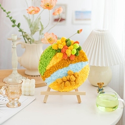 Разноцветный Набор для вязания крючком из мха своими руками, включить инструкции, крючок для вязания, пяльцы, иголка и нитка, красочный, 200 мм