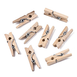 Wheat Wooden Craft Pegs Clips, Wheat, 35x7x10mm