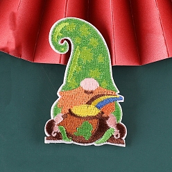 Tree Christmas Santa Claus Computerized Embroidery Cloth Self Adhesive Patches, Stick On Patch, Costume Accessories, Appliques, Tree, 60~80x39~55mm