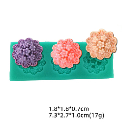 Green Food Grade Flower Silicone Molds, Fondant Molds, For DIY Cake Decoration, Chocolate, Candy, Green, 73x27x10mm, Inner Diameter: 18x18x7mm