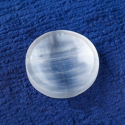 Round Natural Selenite Charging Bowl for Cleansing, Recharging Crystal & Reiki Gemstones, Home Decoration, Round, 60mm