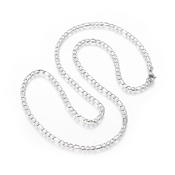 Stainless Steel Color 304 Stainless Steel Figaro Chain Necklaces, with Lobster Claw Clasps, Stainless Steel Color, 23.7 inch(60.3cm), 3.5mm