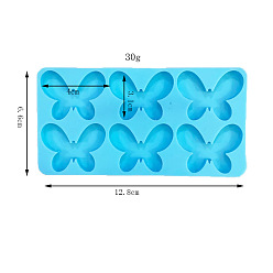 Deep Sky Blue Silicone Pendant Molds, Resin Casting Molds, for UV Resin, Epoxy Resin Craft Making, Butterfly, Deep Sky Blue, 128x66mm, Inner Diameter: 31x40mm