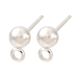 Серебро 304 серьги-гвоздики из нержавеющей стали, с петлей и 316 хирургическим стержнем из нержавеющей стали, серебряные, 15x7x4 мм, отверстие : 1.8 мм, штифты : 0.7 мм