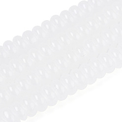 Белый Дым Имитация нефритовые четки стекла, рондель, серый, 6~6.5x3 мм, отверстие : 1 мм, около 103~118 шт / нитка, 14.57~14.96 дюйм (37~38 см)