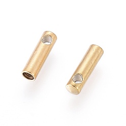 Golden Ion Plating(IP) 304 Stainless Steel Cord Ends, End Caps, Column, Golden, 7x2mm, Hole: 1mm, Inner Diameter: 1.5mm