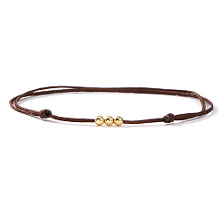 Верблюжий Браслеты из латуни с круглыми бусинами, сплетенные из латуни., регулируемый браслет дружбы для женщин, верблюжие, 11.02 дюйм (28 см)