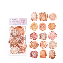 Sandy Brown 30Pcs 15 Styles PET Flower Wax Seal Stickers, Self Adhesive Sealing Wax Stamp Stickers for Wedding Invitations Valentine's Day Envelope Cards Gift Wrapping Scrapbooking, Sandy Brown, Packing: 130x80x3.5mm, 2pcs/style