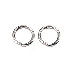 Stainless Steel Color Tarnish Resistant 304 Stainless Steel Open Jump Rings, Round, Stainless Steel Color, 10x1.5mm, 15 Gauge, about 7mm inner diameter