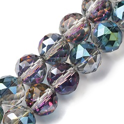(52) Непрозрачная лаванда Прозрачные стеклянные бусины гальваническим пряди, круглые, граненые, разноцветные, 12x11 мм, отверстие : 1.6 мм, около 33 шт / нитка, 14.37 дюйм (36.5 см)