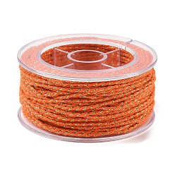Темно-Оранжевый 20м нейлоновый витой круглый шнур, для изготовления лямок для сумок, темно-оранжевый, 2 мм, около 21.87 ярдов (20 м) / рулон