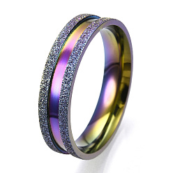 Rainbow Color 201 рифленое кольцо из нержавеющей стали для мужчин и женщин, Радуга цветов, размер США 14 (23 мм), широк: 6 мм
