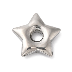 Star Titanium Steel Pendants, Stainless Steel Color, Star, 14.5x15x3mm