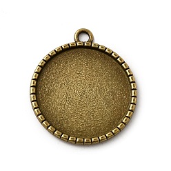 Античная Бронза Сеттинги для кулона ( кабошон ), тибетский стиль, без кадмия, без никеля и без свинца, плоские круглые с дерева жизни, античная бронза, 32x28x2 мм, отверстие : 2 мм, лоток : 25 мм