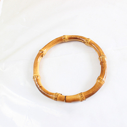Chocolate Bamboo Bag Handles, for Bag Replacement Accessories, Round Ring, Chocolate, 12cm, Inner Diameter: 10cm