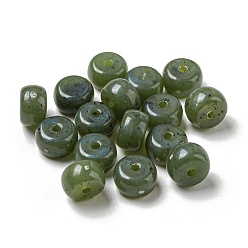 Olive Drab Opaque Acrylic Bead, Rondelle, Olive Drab, 8x5mm, Hole: 1.6mm