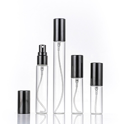 Black Empty Portable Glass Spray Bottles, Fine Mist Atomizer, with PP Plastic Dust Cap, Refillable Bottle, Black, 1.7x13cm, Capacity: 15ml(0.51fl. oz)