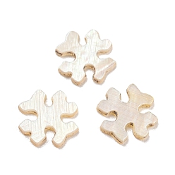 Blanc Cabochons de coquillages naturels, puzzle, blanc, 7.5x7.5x1mm