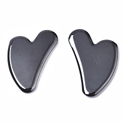Magnetic Hematite Heart Shape Magnetic Synthetic Hematite Gua Sha, for Face to Lift, Decrease Puffiness and Tighten, 77~82x54~57x5.5mm