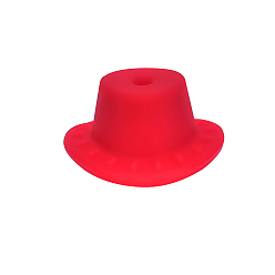 Red Silicone Focal Beads, Top Hat, Red, 13x26mm